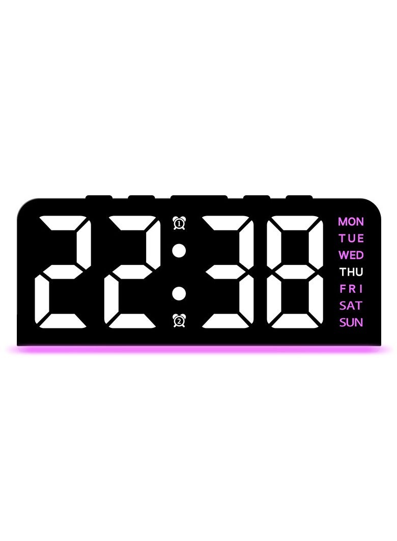 Alarm Clocks, Large LED Digital Alarm Clock with Temperature, Snooze, Adjustable Brightness / Alarm Volume and Dual Alarms Multi Ringtones for Bedroom, Bedside, Living Room, Office, 12/24Hr - Image 2