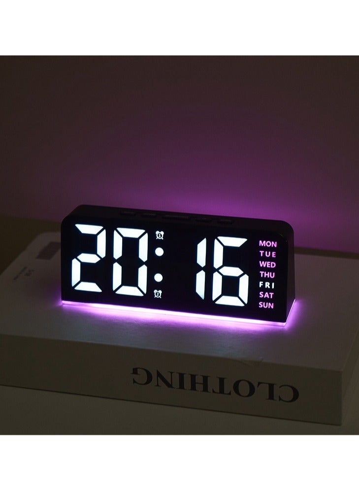 Alarm Clocks, Large LED Digital Alarm Clock with Temperature, Snooze, Adjustable Brightness / Alarm Volume and Dual Alarms Multi Ringtones for Bedroom, Bedside, Living Room, Office, 12/24Hr - Image 1