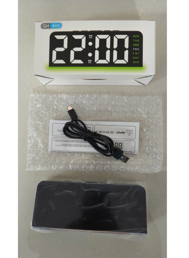 Alarm Clocks, Large LED Digital Alarm Clock with Temperature, Snooze, Adjustable Brightness / Alarm Volume and Dual Alarms Multi Ringtones for Bedroom, Bedside, Living Room, Office, 12/24Hr - Image 3