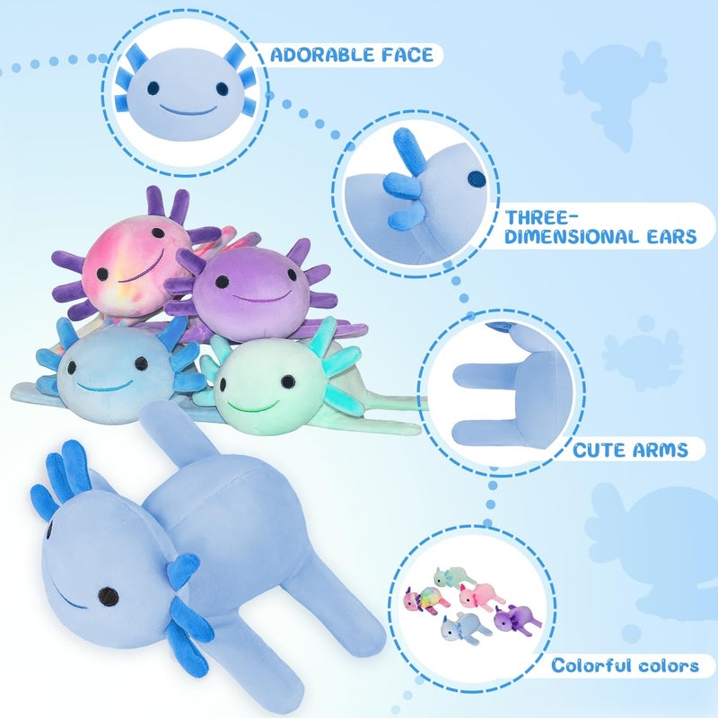 DYBFONO Huggers Axolotl,Stuffed Axolotl Slap,Cute Animal Book Buddy Slap,Fun Axolotle Toys for Boys and Girls.Blue - Image 4