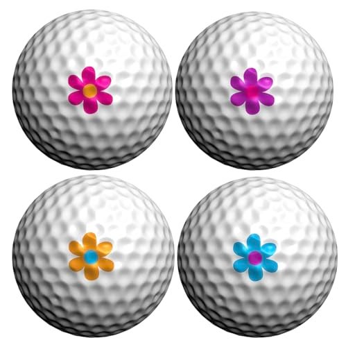 Golfdotz - USGA Rule Conforming Golf Ball Markers, Golf Ball Stickers for Marking Balls, No More Smearing from Stamps, Gifts for Golfers, Dads, and Retirees, (Summer Daisy; 32-Count) - Image 1