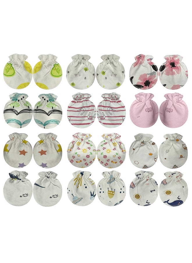 MARGOUN 12 Packs Newborn Baby Mittens Anti Scratch Baby Mittens No Scratch Mittens Baby Gloves for 0-6 Months Boys Girls Multicolour  - Image 2