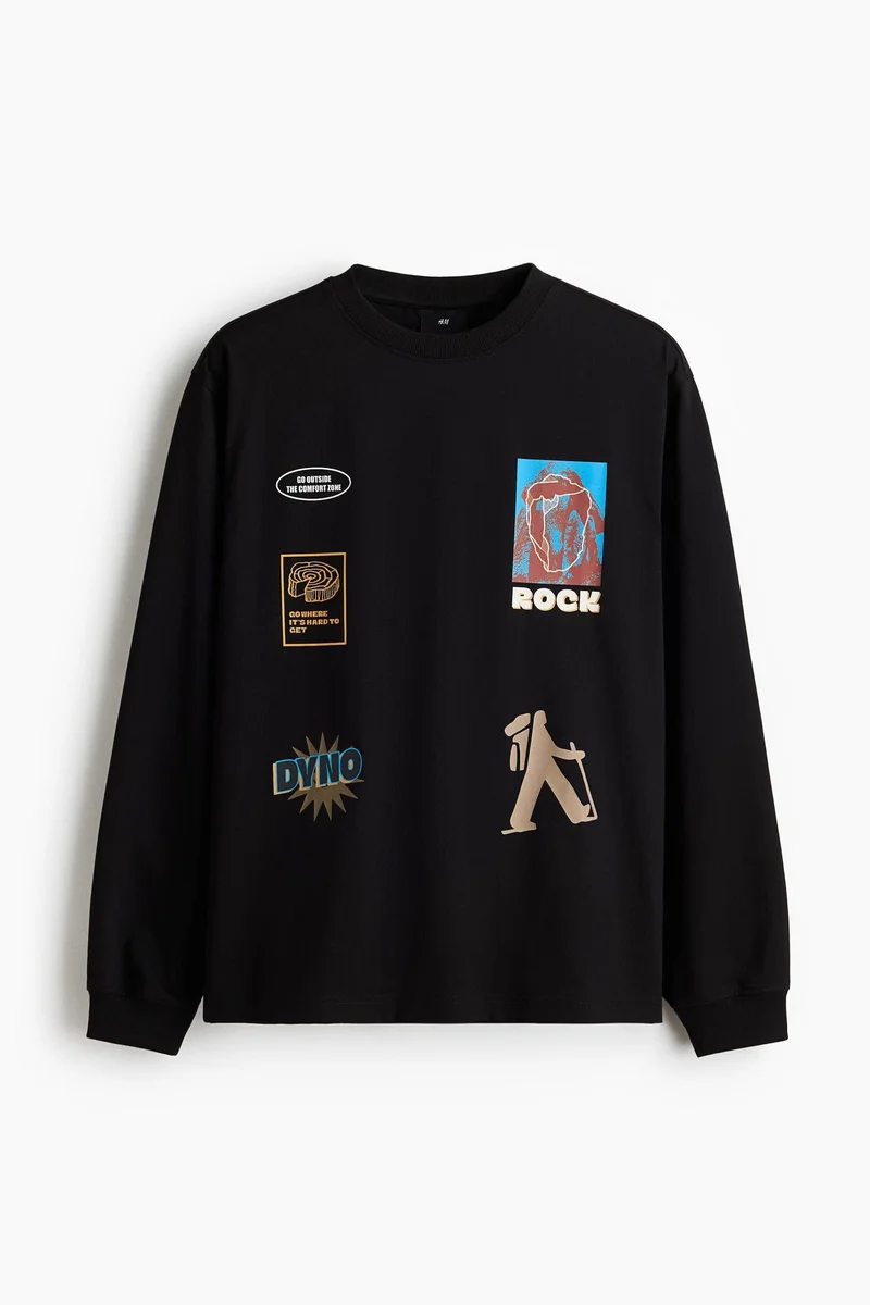 H&M  Loose Fit long-sleeved top for Men | Best Price UAE