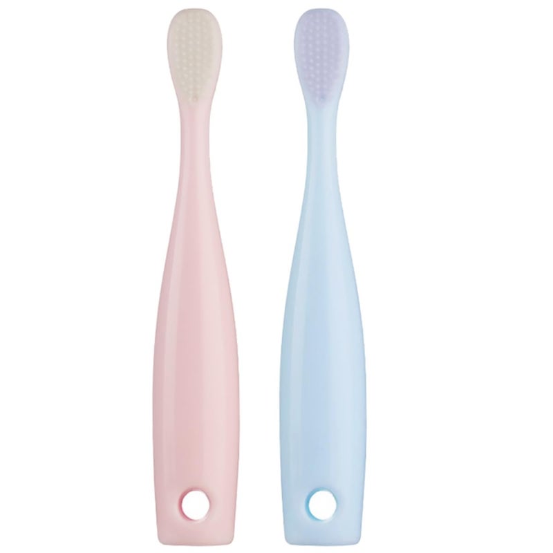 Soft Bristle Baby Toothbrush 2 Pack With Tongue Cleaner For Newborn Oral Hygiene Gum Protection - Image 2