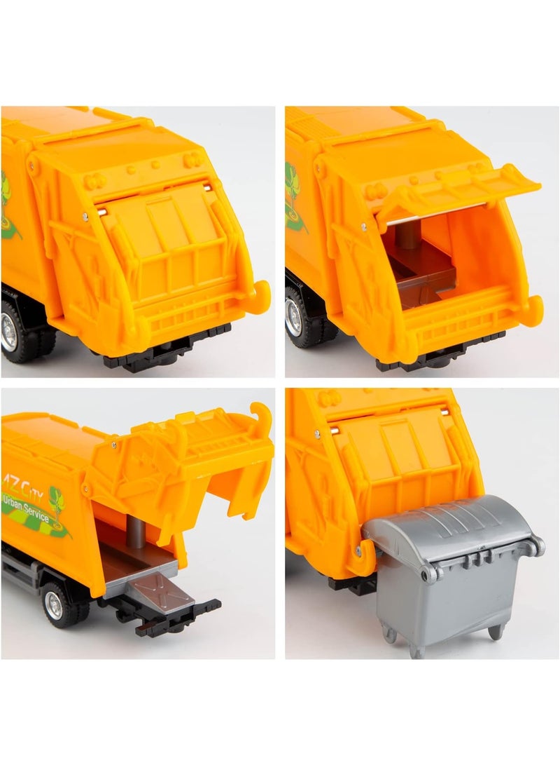هالامودو سبيكة الصرف الصحي شاحنة لعبة سيارة نموذج - ماكادا الهندسة سلسلة المركبات، الأطفال القصور مدعومة الاحتكاك لعبة، محاكاة شاحنة القمامة، متوافق مع الرجل شاحنة القمامة سيارة نموذج لعبة السيارات، سبيكة الزنك يموت الصب المركبات لعب الأطفال للفتى هدية، ( 5.98 * 1.57 * 2.28 في) - Image 4