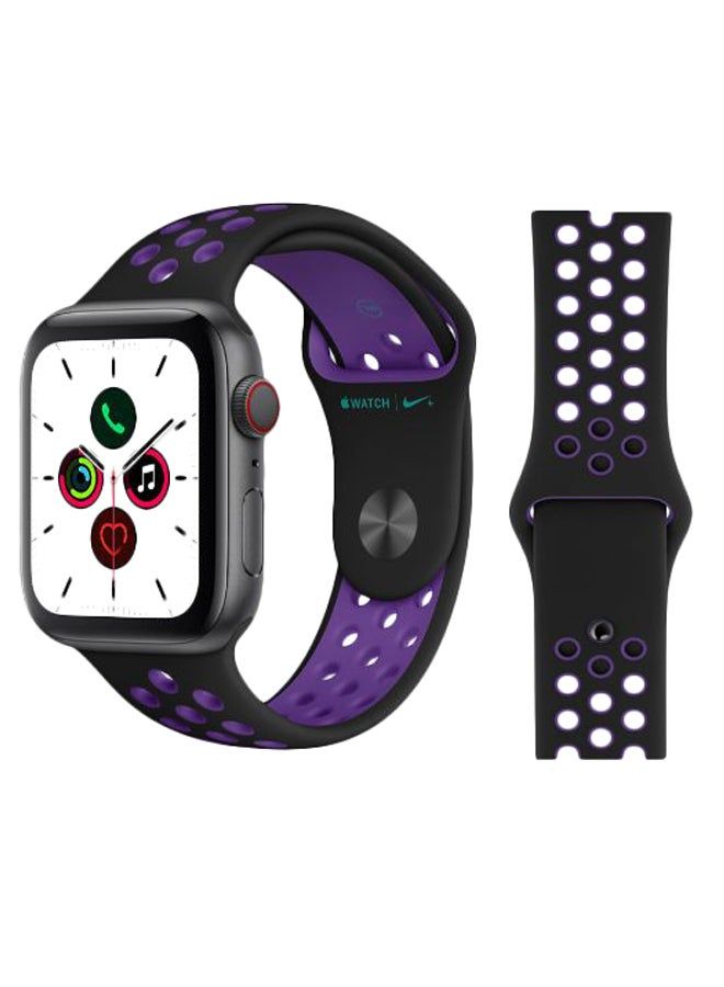 vesus Dot Pattern Replacement Band For Apple iWatch Series 5/4/3/2/1 38-40mm Black/Purple