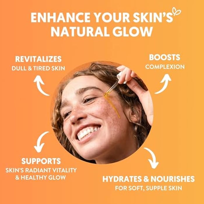 By Nature Brightening & Hydrating Face Oil - Vitamin C Oil & Turmeric Extract Enriched with Plant Squalane Oil for Face- Revitalize Dull, Tired Skin - Vitamin C Face Oil for Women and Men, 1 Fl Oz - Image 4