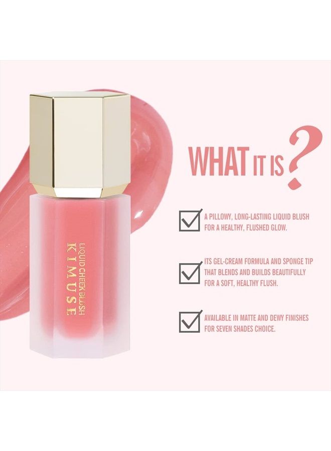 KIMUSE Soft Cream Blush Makeup, Liquid Blush for Cheeks, Weightless, Long-Wearing, Smudge Proof, Natural-Looking, Dewy Finish  - Image 3
