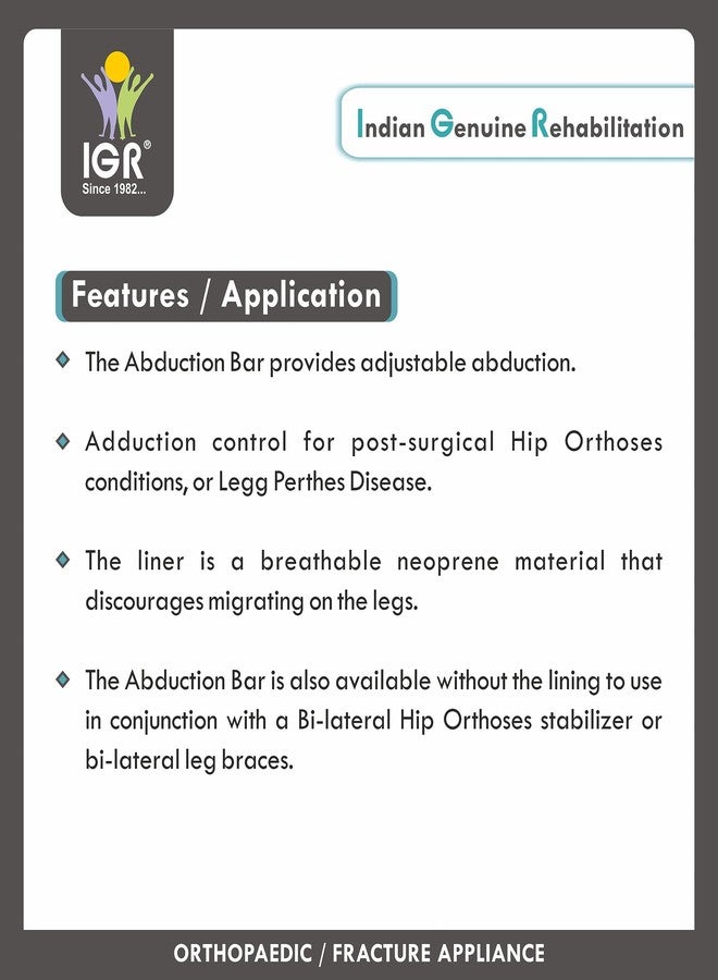 IGR HIP ABDUCTION BAR BRACE | THIGH ABDUCTION BRACE - ADULT - Image 4