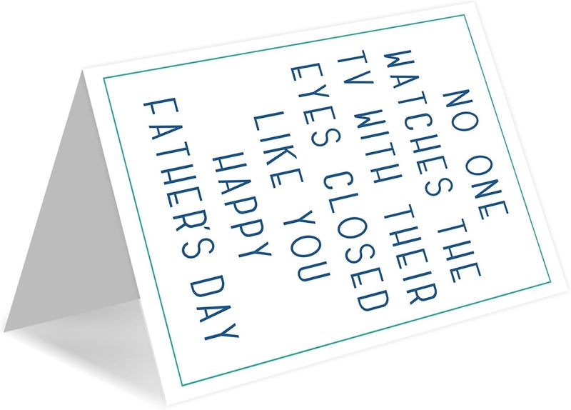 HEJOYN Fathers Day Card Gifts from Daughter Son Wife，Father's Day Card for Dad Grandpa Stepdad Husband，Cute Watches TV with Eyes Closed Cards, TV Joke Father's Day Cards - Image 5