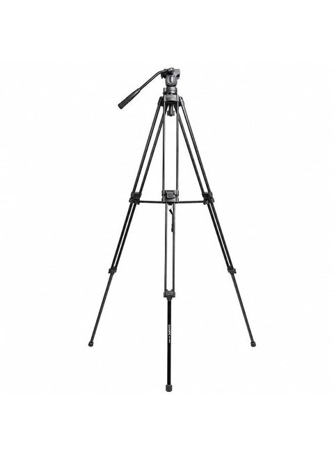 CP-VT10 Professional Heavy Duty Aluminum Alloy Video Tripod 360° Degree Fluid Drag Head Max Height 170cm Compatible with Sony Canon Nikon DSLR Shooting Load up to 10KG