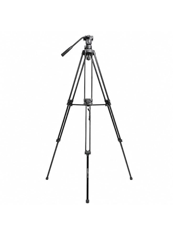 Coopic CP-VT10 Professional Heavy Duty Aluminum Alloy Video Tripod 360° Degree Fluid Drag Head Max Height 170cm Compatible with Sony Canon Nikon DSLR Shooting Load up to 10KG - Image 1