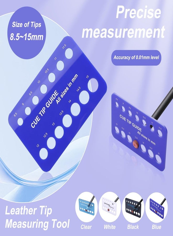 CROWN ME Billiard Cue Tip Measure Tool, Cue Tip Size Measure Tool,Blue - Image 3