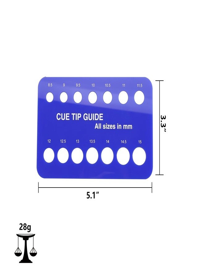 CROWN ME Billiard Cue Tip Measure Tool, Cue Tip Size Measure Tool,Blue - Image 2