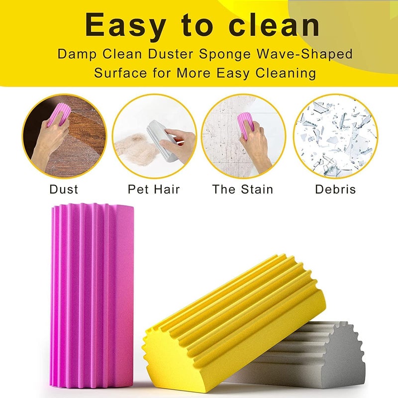 JICOOT Hard Bristle Crevice Cleaning Brush & Damp Sponge,Small Cleaning Brushes,Grout Cleaner Brush,Toilet Brush, Scrub Brush for Shower Tile,Skinny Gap Cleaning Tools for Household,Bathroom(6PCS) - Image 3