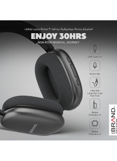 IBRAND Bluetooth Over-Ear Headphone (Black)  - Image 3