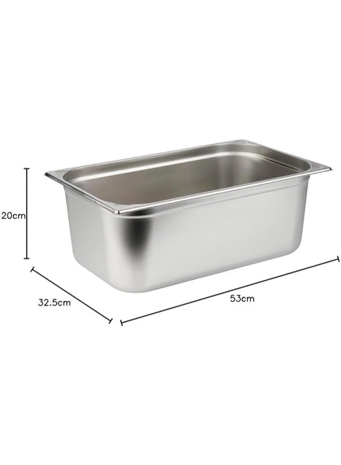SOFIA REFRIGERATION GN Pan/Tray 1/1 20cm Stainless Steel Food Container Food Warmer, Food Storage, For Catering and Kitchen Use - Image 2
