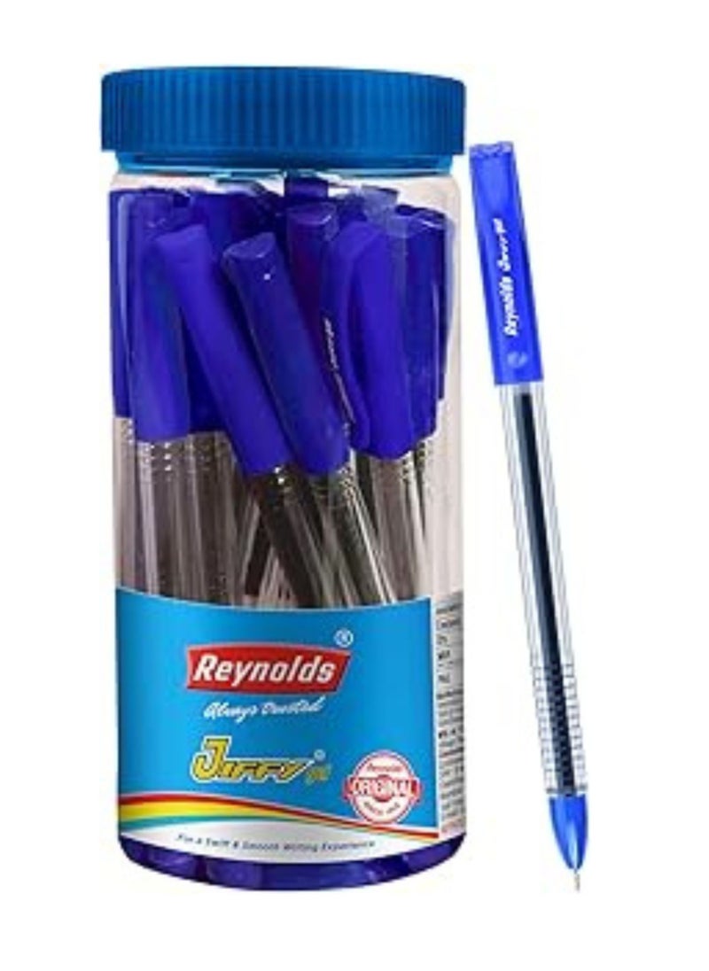 Reynolds - قلم جل خفيف الوزن من رينولدز جيفي جل، 25 قطعة، أزرق، مع قبضة مريحة لكتابة سلسة للغاية، أدوات مكتبية للمدارس والمكتب | مقاس طرف 0.5 مم - Image 1