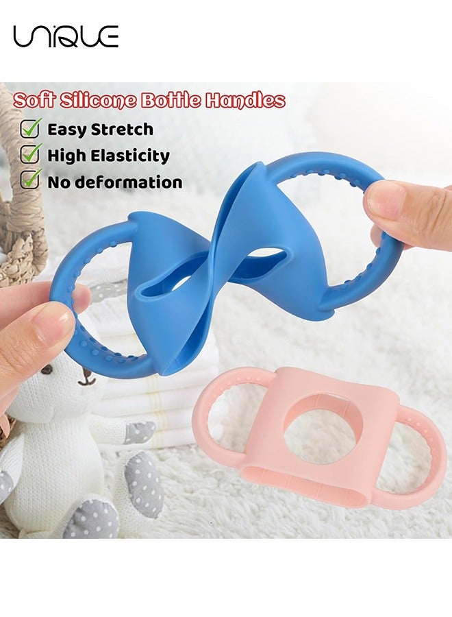 Unique 2pcs Baby Bottle Handles for Dr Brown Narrow Baby Bottle, Soft Comfortable Material Silicone BPA Free for Dr Brown Bottle with Easy Grip Handle Over Six Months Baby (Blue, Army Green)  - Image 4