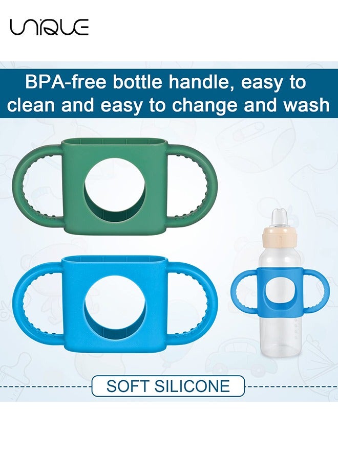 Unique 2pcs Baby Bottle Handles for Dr Brown Narrow Baby Bottle, Soft Comfortable Material Silicone BPA Free for Dr Brown Bottle with Easy Grip Handle Over Six Months Baby (Blue, Army Green)  - Image 5