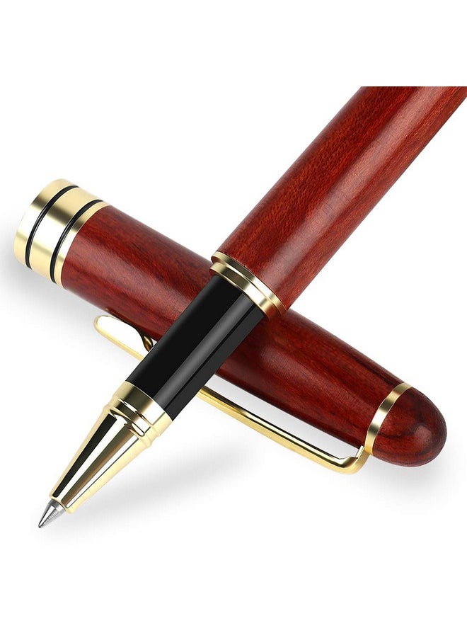 BEILUNER - Luxury Rosewood Ballpoint Pen Writing Set - Elegant Fancy Nice Gift Pen Set For Signature Executive Business Office Supplies - Gift Boxed With Extra Refills (Black) - Image 1