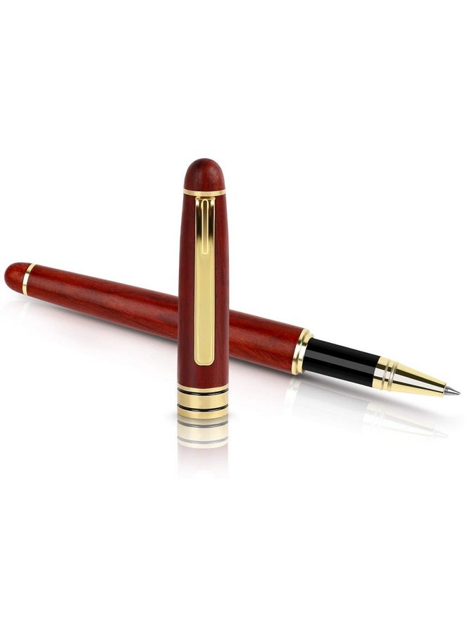 BEILUNER - Luxury Rosewood Ballpoint Pen Writing Set - Elegant Fancy Nice Gift Pen Set For Signature Executive Business Office Supplies - Gift Boxed With Extra Refills (Black) - Image 1
