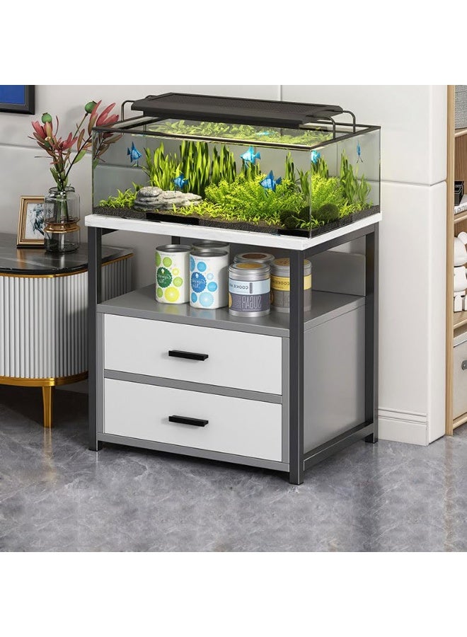 طاولة جانبية، طاولات بجانب السرير مع رف تخزين ودرج، طاولة جانبية عصرية، خزانة تخزين لغرفة النوم، طاولة جانبية خشبية لغرفة المعيشة وغرفة النوم، 40*34*50 سم (أبيض) - Image 5