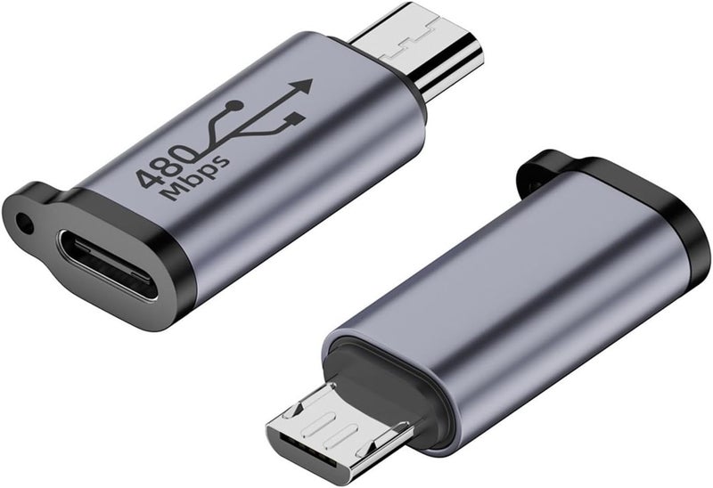 ETZIN محول USB-C إلى Micro USB، محول USB Type C أنثوي إلى Micro USB ذكر، USB C إلى Micro B 2.0 للشحن ومزامنة البيانات متوافق مع سامسونج جالاكسي S7 S6 J7 نوت 5 كيندل PS4 والمزيد - EPL-1300CC - Image 1