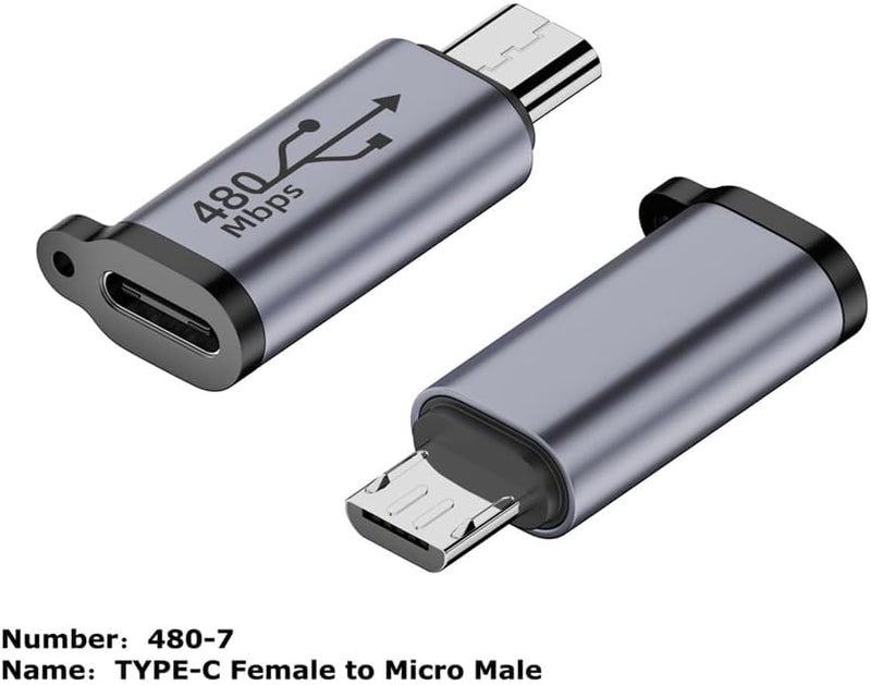 ETZIN محول USB-C إلى Micro USB، محول USB Type C أنثوي إلى Micro USB ذكر، USB C إلى Micro B 2.0 للشحن ومزامنة البيانات متوافق مع سامسونج جالاكسي S7 S6 J7 نوت 5 كيندل PS4 والمزيد - EPL-1300CC - Image 2