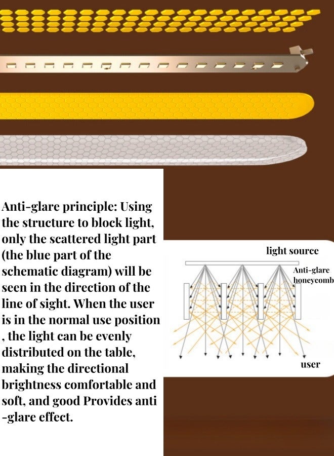 XiuWoo Touch Honeycomb Panel  Led Eye Protection Desk Lamp Rechargeable Night Light with 3 Color Modes USB Rechargeable Wall Shelf Closet Dormitory Bedside Kitchen Lighting - Touch Model - Image 3
