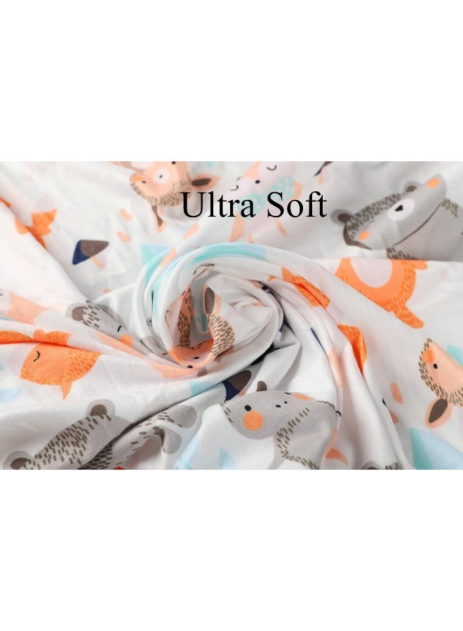 Tontukatu Tontukatu Bassinet Sheet Set 3 Pack Jersey Knit Ultra Soft Flexible Breathable Baby Girl Boy Fit for Halo, MiClassic, Chicco Lullago Mattress and More, Elephant Tiger, Fox & Grey - Image 5