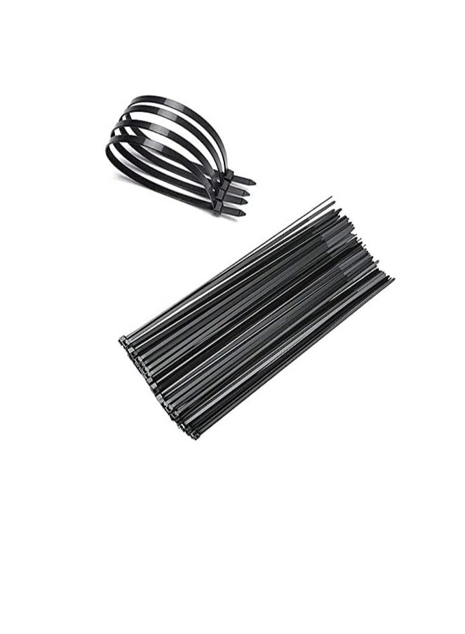 جينزي روابط كبل 250 مم، 100 قطعة حزمة ذاتية القفل من النايلون عالي التحمل من البلاستيك بسحاب يلتف للمنزل والمكتب والخارج - Image 1