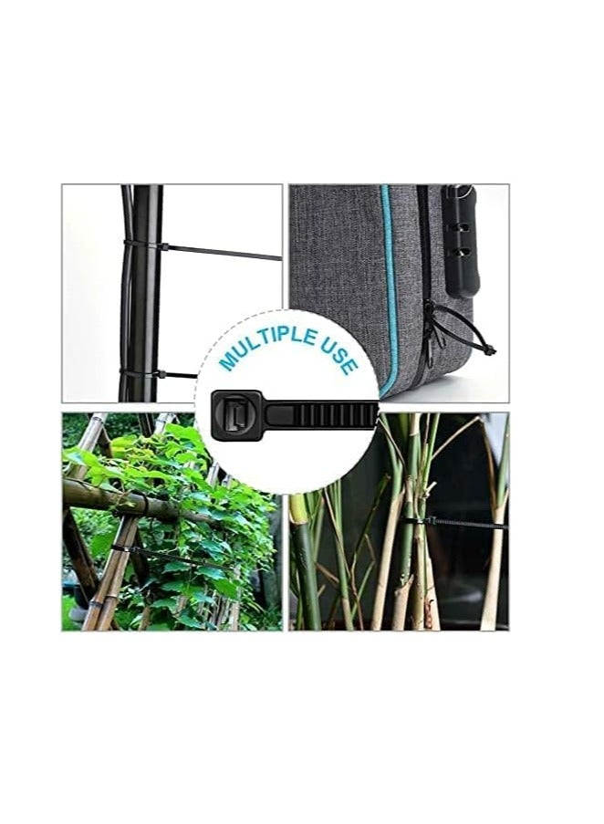 جينزي روابط كبل 250 مم، 100 قطعة حزمة ذاتية القفل من النايلون عالي التحمل من البلاستيك بسحاب يلتف للمنزل والمكتب والخارج - Image 2