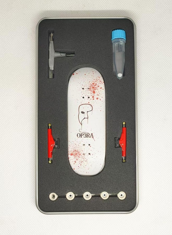 LEEFAI Pro Fingerboard Complete 34 * 96mm Maples Wood Deck-UV Printing Graphic-Updated 65d Urethane Bearing Wheels,-Replace Bushings-Op3ra Bloody Mess Edition - Image 1