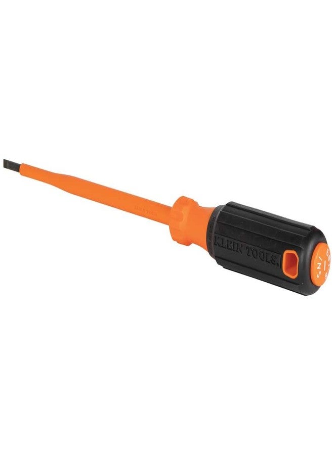 Klein Tools 6816INS Insulated Screwdriver, Made in USA, 1000V 3/16-Inch Cabinet Tip Screwdriver with 6-Inch Shank, Tip-Ident, Cushion-Grip Handle - Image 1