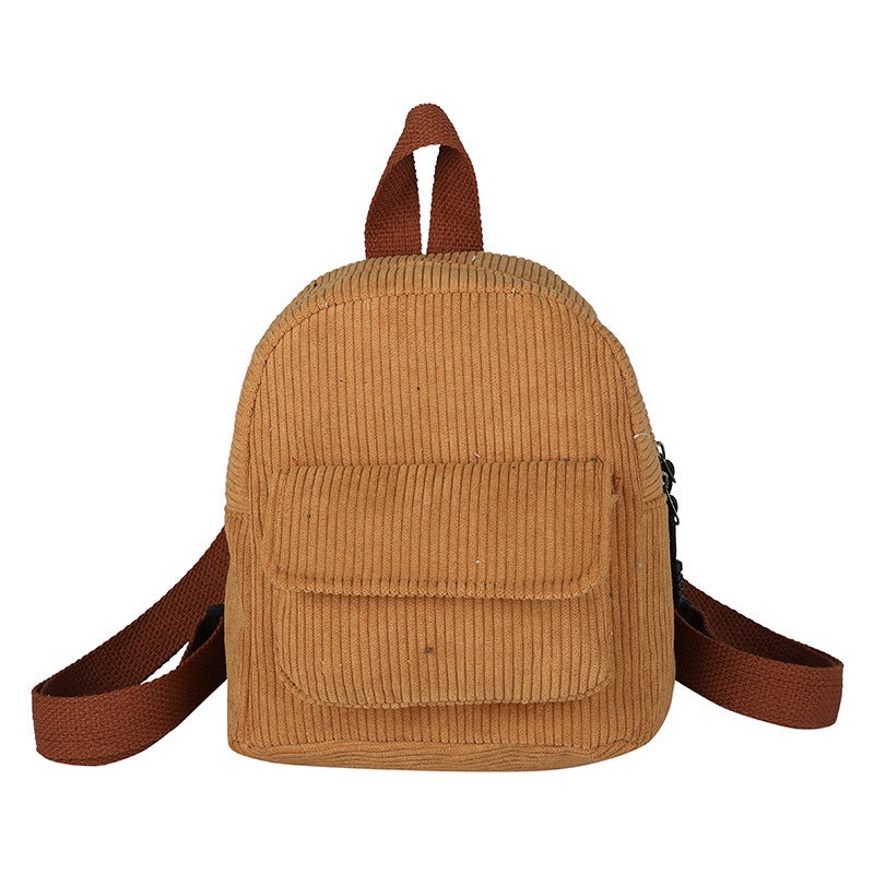 2022 Velvet Trendy Mini Backpack Retro Fashion Womens Bag Light brown 