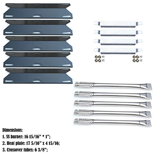 Direct store Parts Kit DG182 Replacement Charmglow 720-0396,720-0578 Gas Grill Burner,Crossover Tube,Heat Plate - Image 1