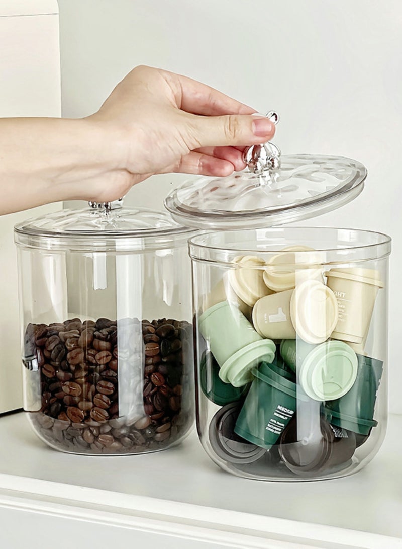 لوبيتيز عامة واضحة جرة تخزين الأكريليك مع غطاء الدب التدي، 1400 مل سعة، حاوية مقاومة للكسر لتخزين المطبخ - Image 2