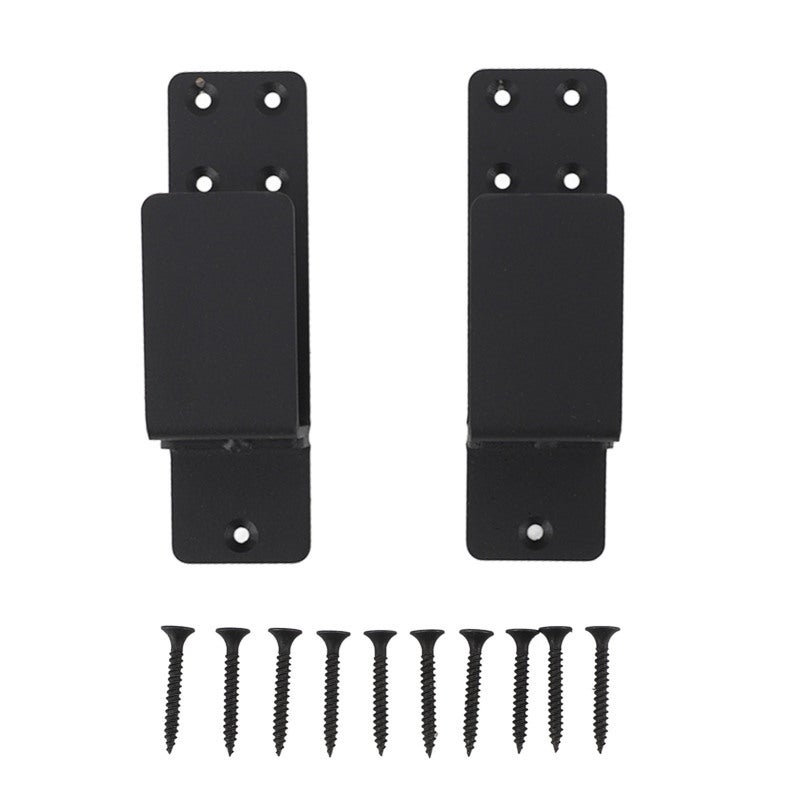 Door Barricade Brackets: 4mm Carbon Steel Powder Coated U Shape - Rust Resistant Security Bar Holder for Home Garage Basement Barn Door Safety - Image 1