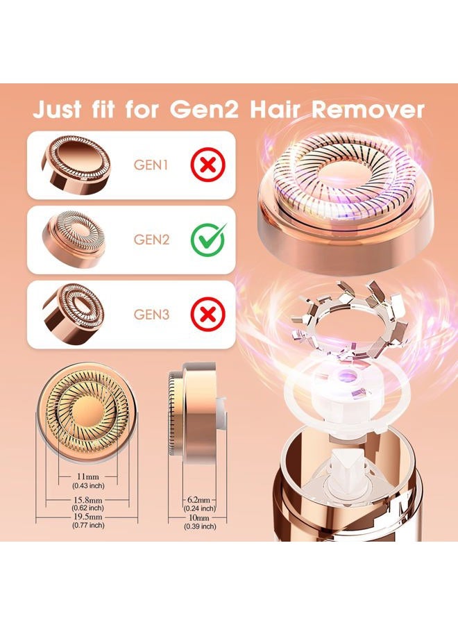gurelax Facial Hair Remover Replacement Heads for Flawless Gen 2 Double Halo,Compatible with Finishing Touch,18K Gold-Plated Rose Gold,2 Painless blads and Exquisite Flannel Bag - Image 2