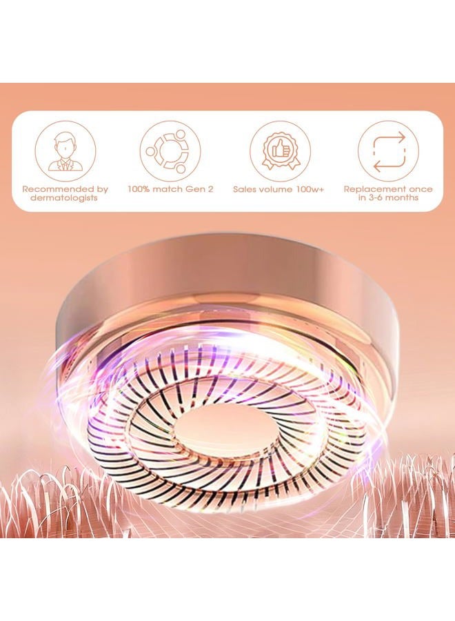 gurelax Facial Hair Remover Replacement Heads for Flawless Gen 2 Double Halo,Compatible with Finishing Touch,18K Gold-Plated Rose Gold,2 Painless blads and Exquisite Flannel Bag - Image 4
