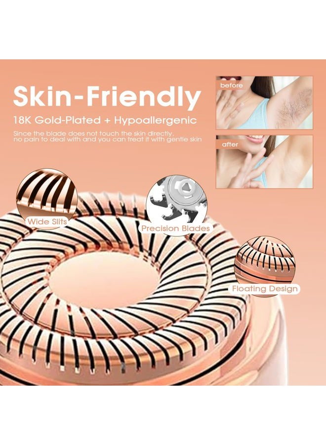 gurelax Facial Hair Remover Replacement Heads for Flawless Gen 2 Double Halo,Compatible with Finishing Touch,18K Gold-Plated Rose Gold,2 Painless blads and Exquisite Flannel Bag - Image 5