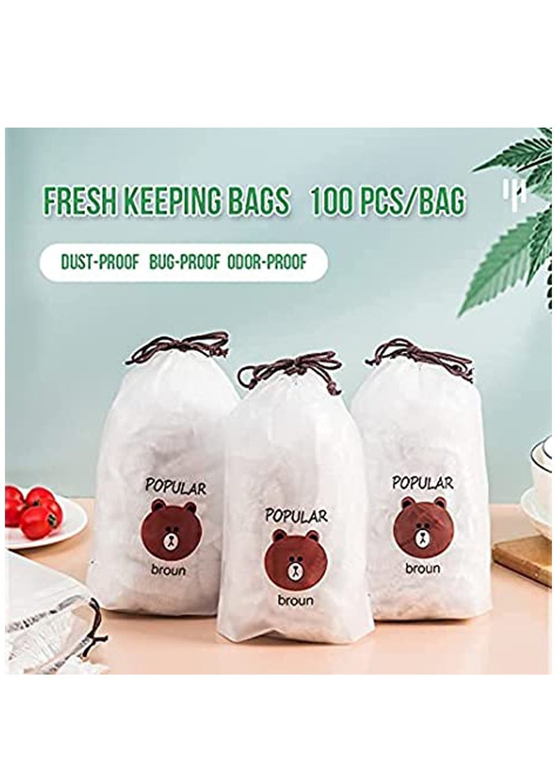 SYOSI Fresh Keeping Bags, Stretchable Plastic Food Wraps, Reusable Elastic Food Storage Covers, Plastic Sealing Elastic Stretch Bowl Lids, Universal Kitchen Wrap Seal Caps (100pcs)  - Image 2