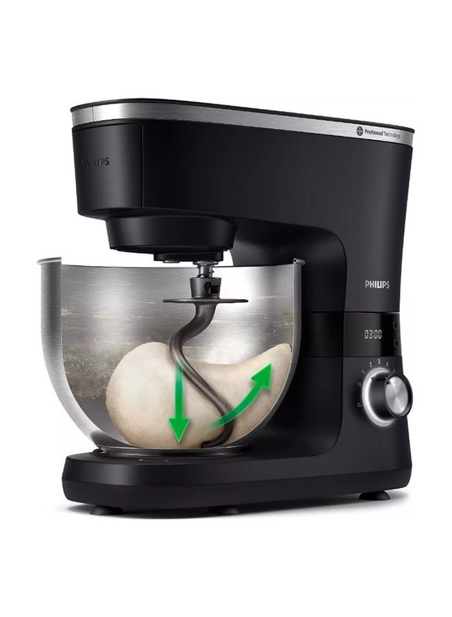 Philips Kitchen Machine - With 4 Accessories: including 5.5L Bowl, Whisk, Beater & Hook, 8 Speed Settings, 5.5 L 1000 W HR7962/01 Black - Image 2