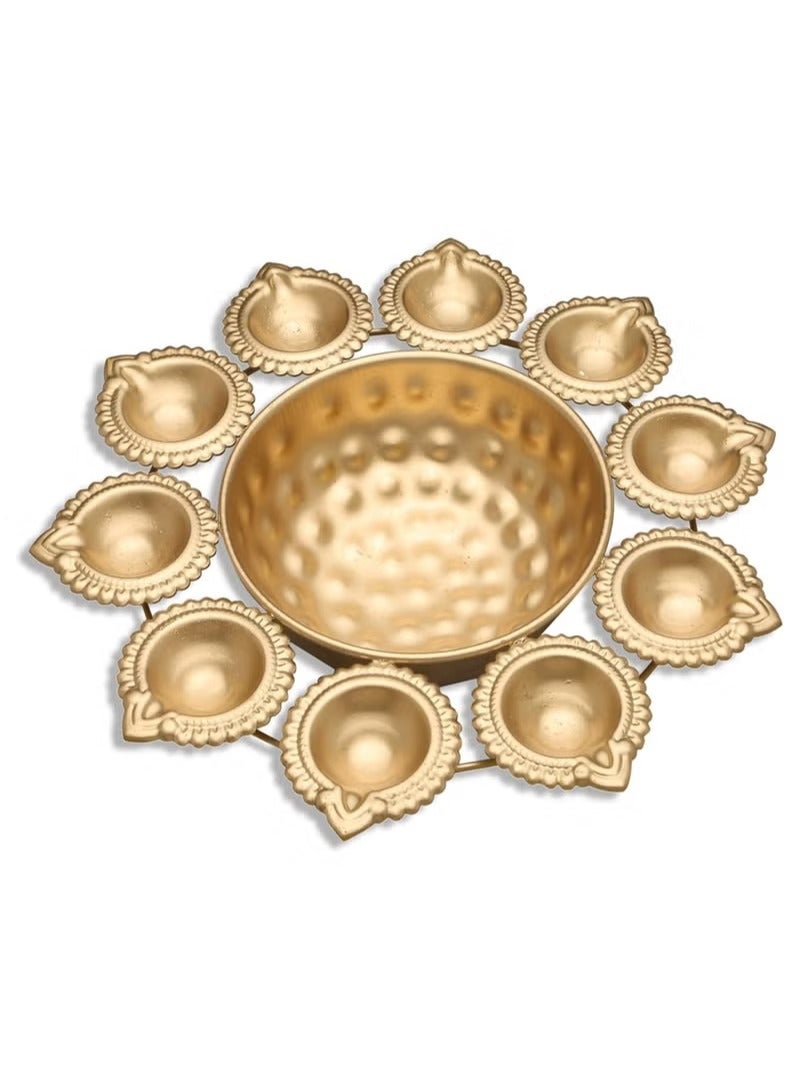 وعاء أورلي تقليدي دائري في صندوق كرتون أسود (عبوة قطعة واحدة)، حامل شموع تيلايت، حامل شموع، زينة ديوالي، ديكور ديوالي، هدايا ديوال - Image 2