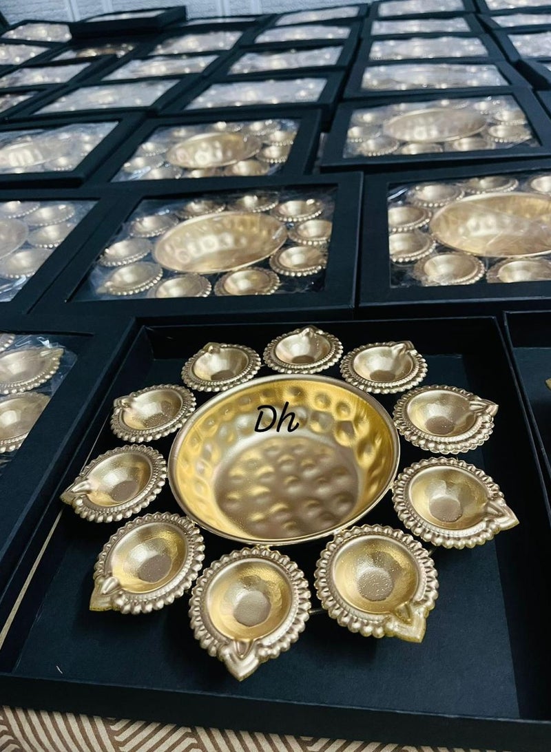 وعاء أورلي تقليدي دائري في صندوق كرتون أسود (عبوة قطعة واحدة)، حامل شموع تيلايت، حامل شموع، زينة ديوالي، ديكور ديوالي، هدايا ديوال - Image 3