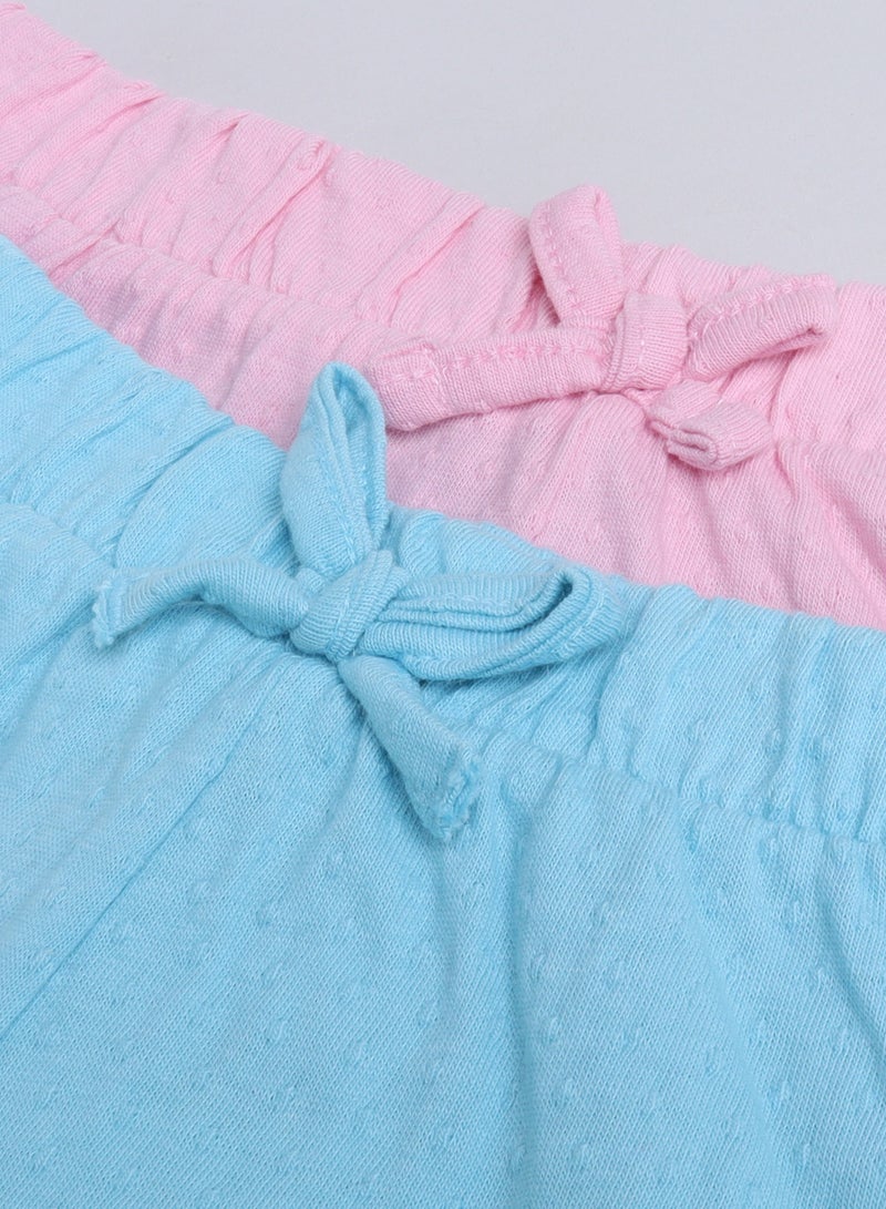 فكتور اند جين شورت بناتي جاكار من فيكتور وجين بخصر مطاطي وحافة مكشكشة - وردي وأزرق - عبوة من - Image 4