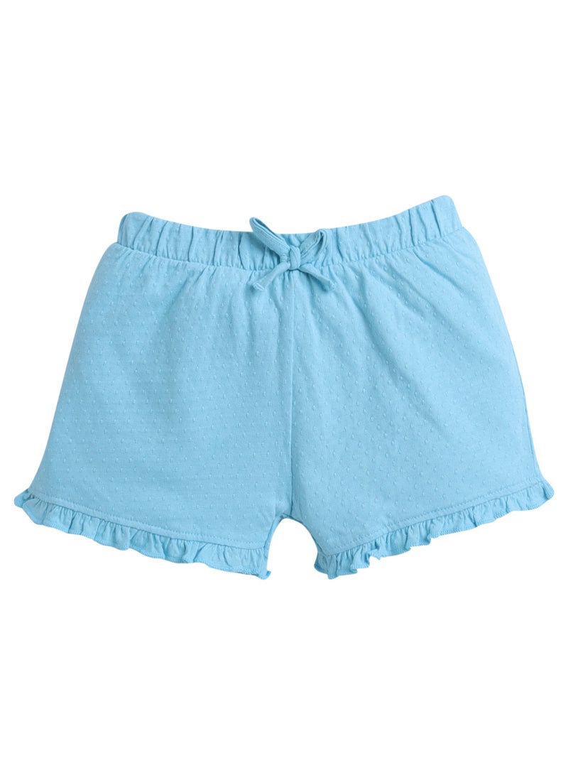 فكتور اند جين شورت بناتي جاكار من فيكتور وجين بخصر مطاطي وحافة مكشكشة - وردي وأزرق - عبوة من - Image 2