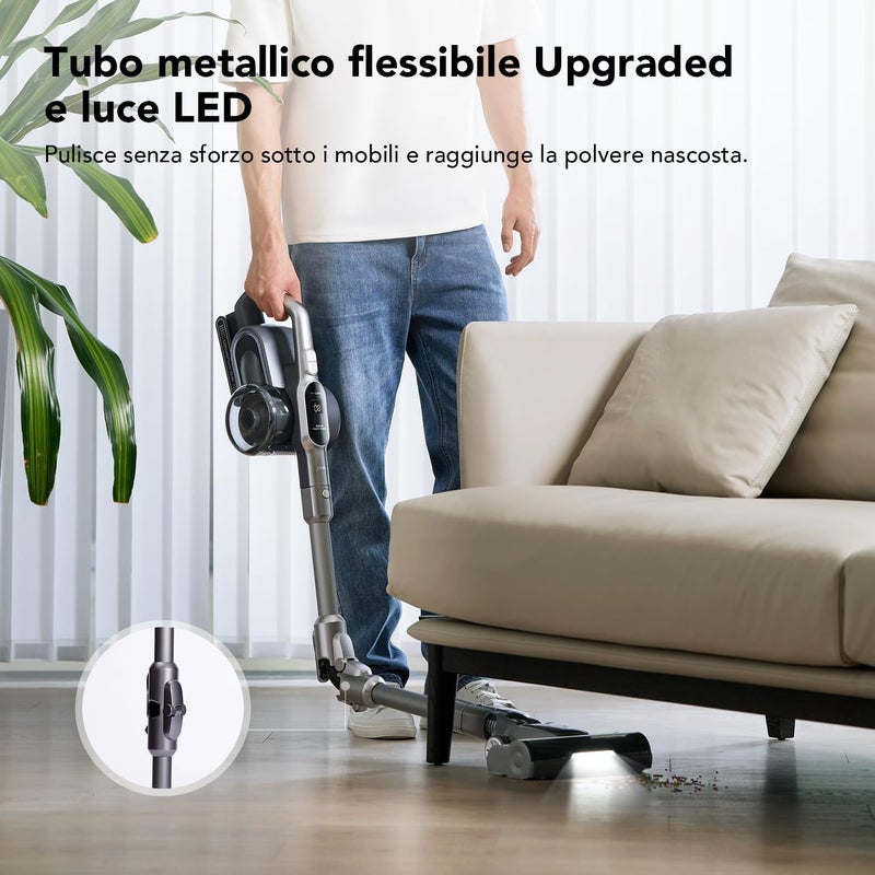 Jimmy H11 Pro Vacuum Cleaner and Floor Scrubber with Removable Battery, 260AW Power, Smart LED Screen, and HEPA Filter 700 W H11 Pro Grey/Silver - Image 4