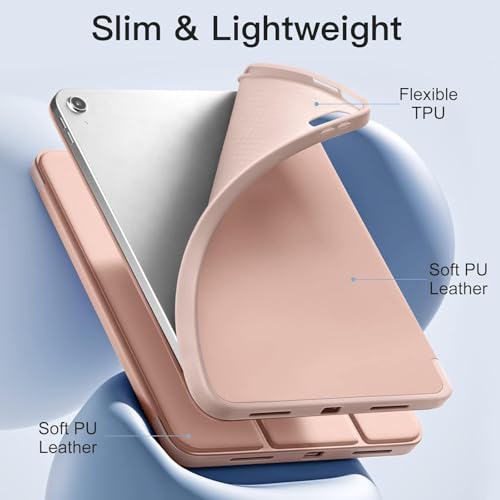 CERLINK Case for iPad (A16) 11th/10th Generation (2025/2022)-Auto Sleep/Wake Cover Pencil Holder Soft Flexible Case Recoil Series for Apple iPad 10th/11th Gen (Pink) - Image 5